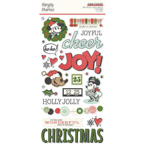 Simple Stories Foam Stickers-Say Cheese Classic Mouse Christmas - 5A0034Y2-1H6CM - 860013587925