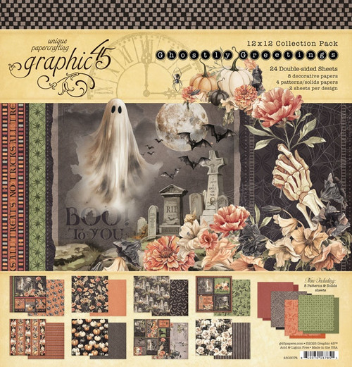 Graphic 45 Collection Pack 12"X12"-Ghostly Greetings - 5A00350D-1H6J6 - 810070167851