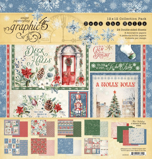 Graphic 45 Collection Pack 12"X12"-Deck The Halls - 5A003515-1H6JF - 810070168049