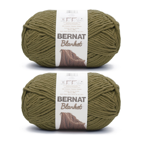 12 Pack - Bernat Blanket Big Ball Yarn 2/Pack-Olive - 5A00214L-1G4B5 - 726465500236