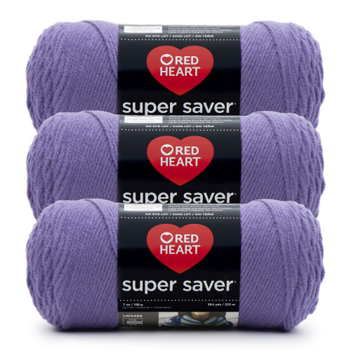 8 Pack - Red Heart Super Saver Yarn 3/Pack-Lavender - 5A002144-1G4CY - 726465500502