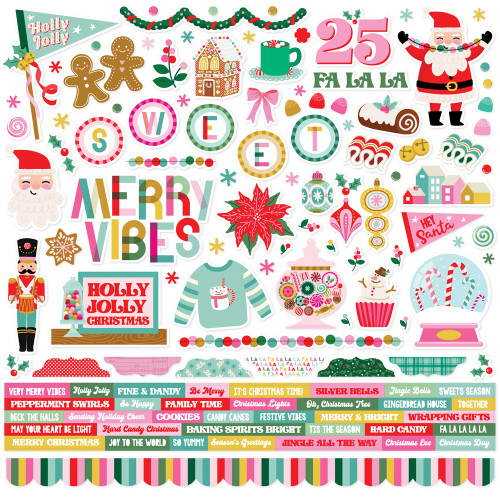 Simple Stories Cardstock Stickers 12"X12"-Hard Candy Christmas - 5A0034TD-1H6DB - 810191520955