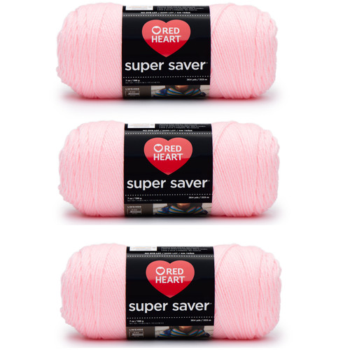 8 Pack - Red Heart Super Saver Yarn 3 Pack-Baby Pink - 5A002K5V-1GLNW - 726465299666