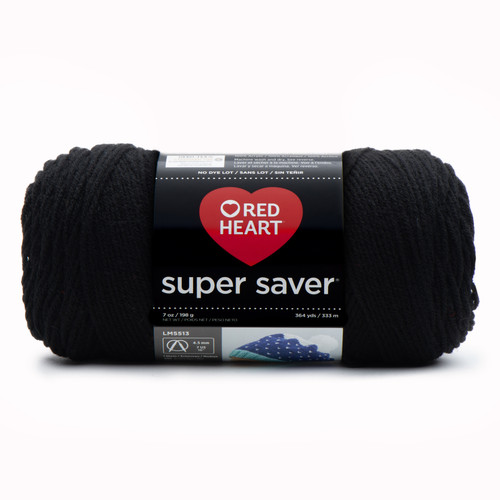 8 Pack - Red Heart Super Saver Yarn 3/Pack-Black - 5A002168-1G4DN