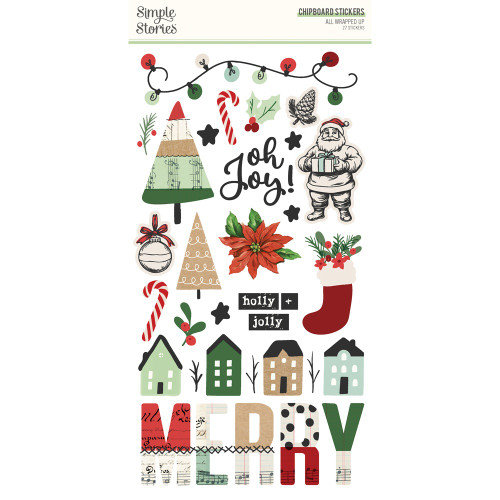 Simple Stories Chipboard Stickers 6"X12"-All Wrapped Up - 5A0034T7-1H6D4 - 810191520436
