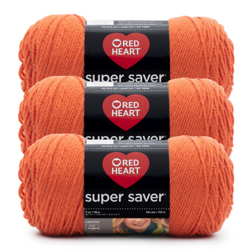 8 Pack - Red Heart Super Saver Yarn 3/Pack-Carrot - 5A00215P-1G4BH - 726465500885 8 Pack - Red Heart Super Saver Yarn 3/Pack-Carrot - 5A00215P-1G4BH - 726465500885