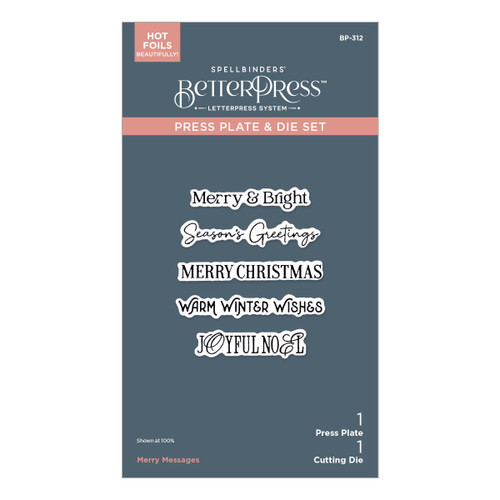 Spellbinders Plate & Die Set From Wonderland-Merry Messages - 5A00351P-1H6L2 - 810176106228