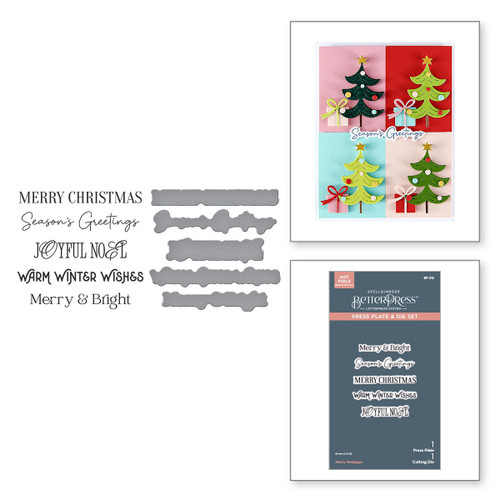 Spellbinders Plate & Die Set From Wonderland-Merry Messages 5A00351P-1H6L2