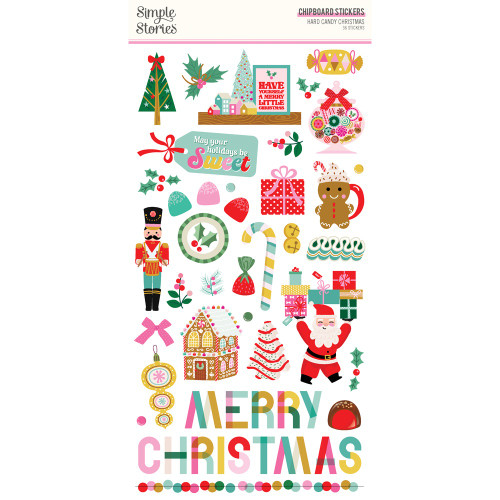 Simple Stories Chipboard Stickers 6"X12"-Hard Candy Christmas - 5A0034YB-1H6DS - 810191521105