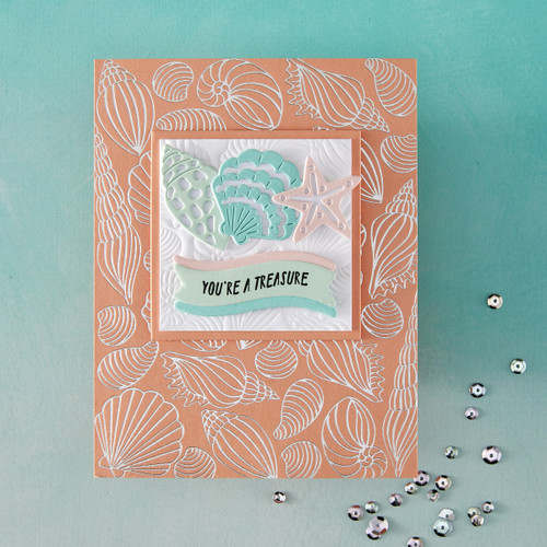 Hero Arts Betterpress & Foil Plate-Scattered Shells 5A00352W-1H6KK