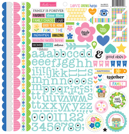 Love Grows Here Cardstock Stickers 12"X12"-Doohickey - 5A0034K7-1H67Z - 810176551516