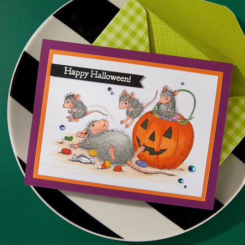 House Mouse Cling Rubber Stamp-Trick Or Treat! - 5A00353B-1H6KF