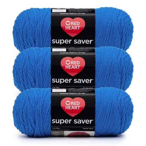 8 Pack - Red Heart Super Saver Yarn 3/Pack-Blue - 5A002166-1G4BV - 726465500700