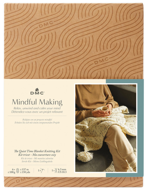 DMC Mindful Making Knit Kit-Quiet Time Blanket - 5A0034F6-1H634 - 3357995018730