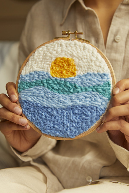 DMC Mindful Making Punch Needle Kit-Ocean Meditation - 5A0034FP-1H637 DMC Mindful Making Punch Needle Kit-Ocean Meditation - 5A0034FP-1H637