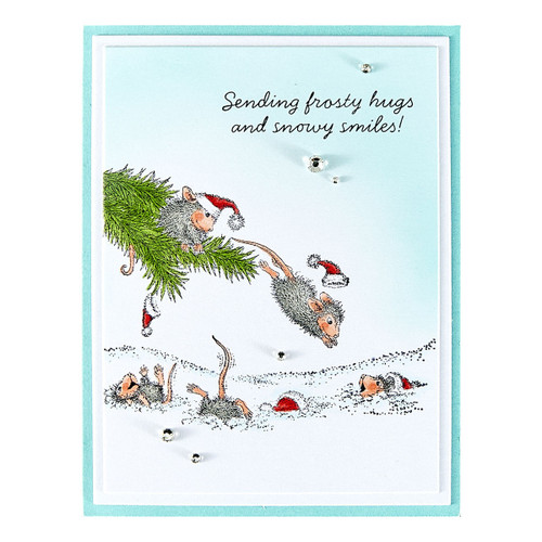 House Mouse Cling Rubber Stamp-Snow Smiles - 5A003533-1H6KP