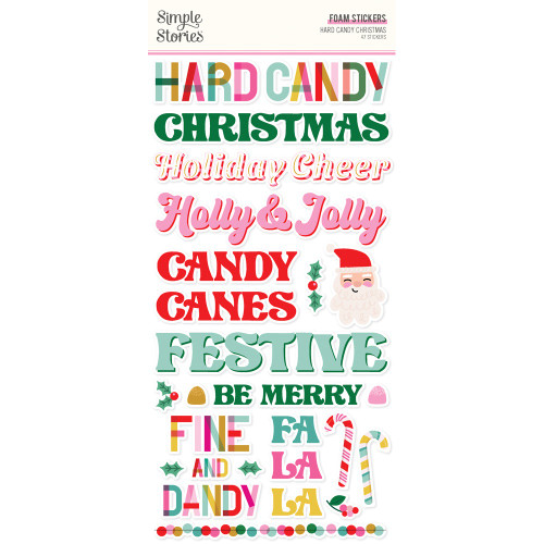 Simple Stories Foam Stickers-Hard Candy Christmas - 5A0034XJ-1H6BH - 810191521150