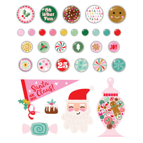 Simple Stories Decorative Brads-Hard Candy Christmas - 5A0034VL-1H6BY