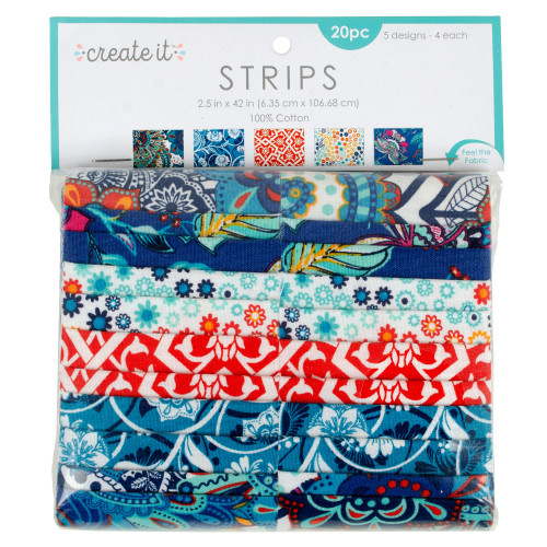 Fabric Editions Create It Assortment 2.5"X42" 20Pkg-5 Each Of 4 Designs -Moroccan - 5A00343K-1H5T9 - 699919366422