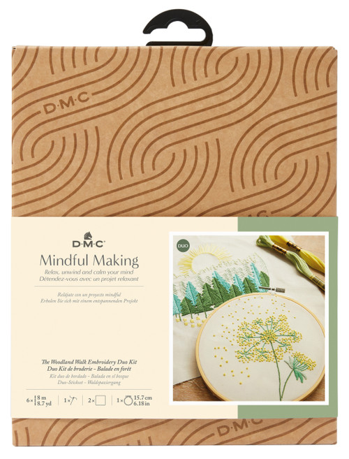 DMC Mindful Making Embroidery Duo Kit-Woodland Walk - 5A0034FF-1H63L - 3357995020863