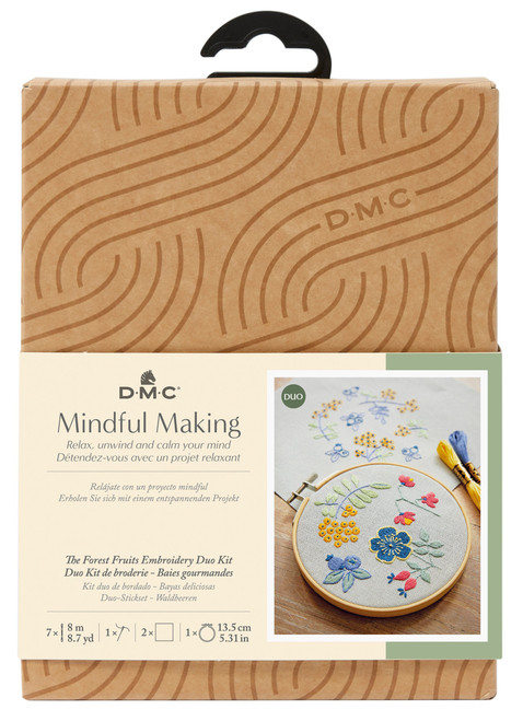 DMC Mindful Making Embroidery Duo Kit-Forest Fruits 5A0034FS-1H63S - 3357995020856