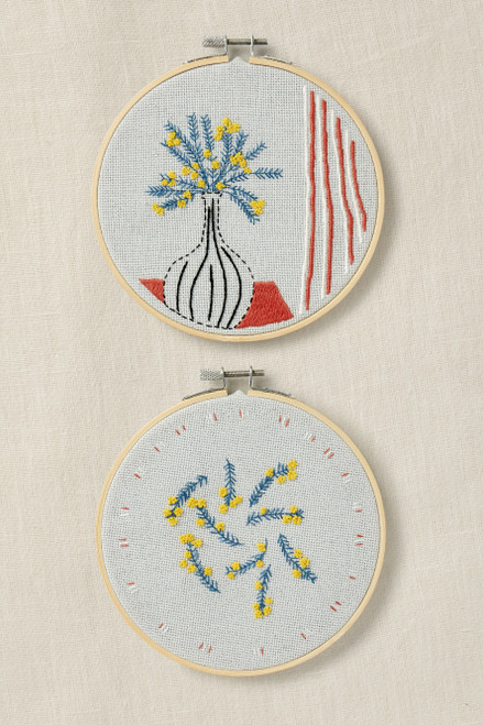 DMC Mindful Making Embroidery Duo Kit-Mellow Mimosa - 5A0034FB-1H63T