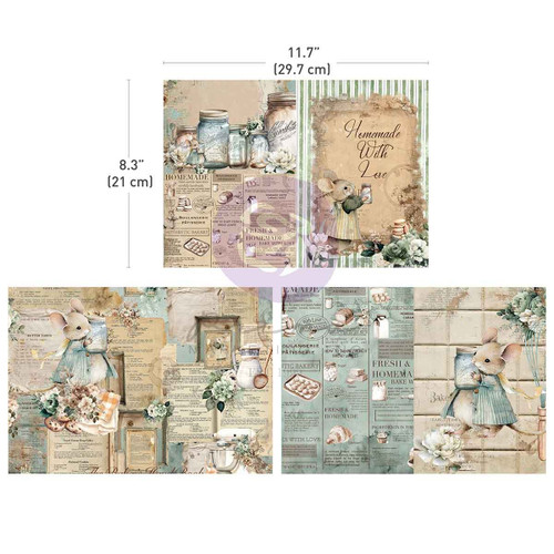 Prima Marketing A4 Decoupage Sheets 3/PKG-The Home Baker - 5A0032KH-1H491 - 655350679682