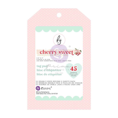 3 Pack - Prima Marketing Tag Pad 2.5"X4" 45/Pkg-Cherry Sweet By Frank Garcia - 5A0032G4-1H45Q - 655350981990