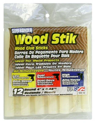 5 Pack - Surebonder All-Temp WoodStik Glue Sticks 12/Pkg-7/16"X4" - WS-12 - 018239320578