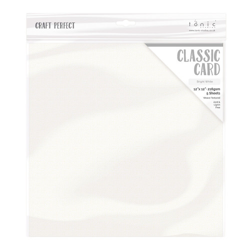 3 Pack - Craft Perfect Weave Texture 80lb Cardstock 12"X12" 5/Pkg-Bright White - CARD 12-9137 - 5060517141370