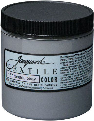 Jacquard Textile Color Fabric Paint 8oz-Neutral Grey TEXTILE8-2137