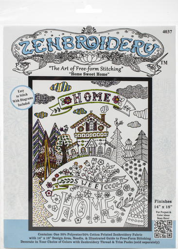 Design Works/Zenbroidery Stamped Embroidery Kit 14X18-Home Sweet Home  DW4037