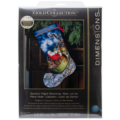 Dimensions Gold Collection Counted Cross Stitch Kit 16 Long-Holiday Glow Stocking (18 Count)