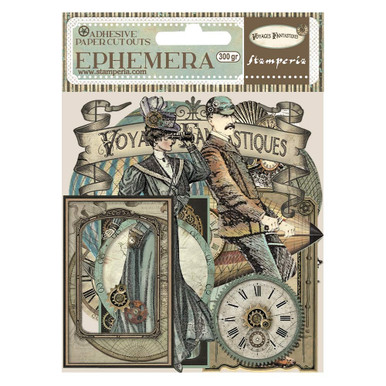 Stamperia Cardstock Ephemera Adhesive Paper Cut Outs-Voyages