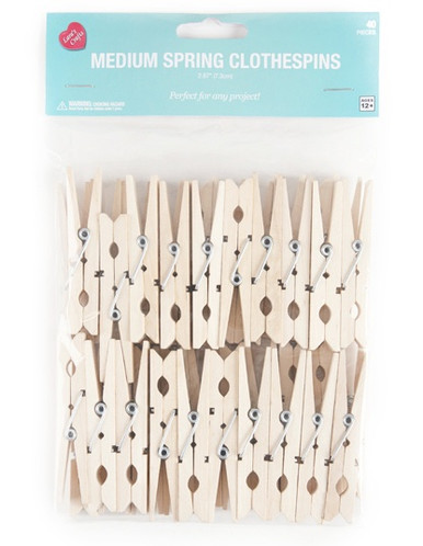 Spring Cloth Pin 6 Pack CousinDIY Medium Spring Clothespins 40/Pkg-Natural 2.875 ...