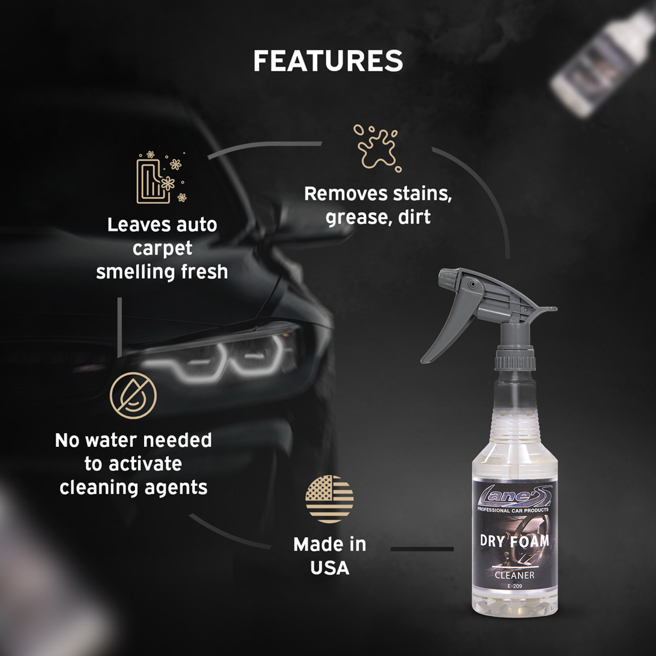 Car Upholstery Cleaner Kit Works Great on Stains,Keep Car Interior Smelling  Fres