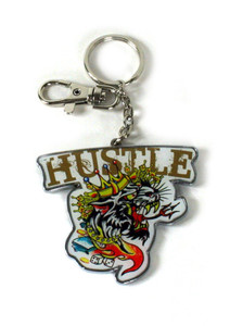 Ed Hardy Hustle Chrome Keychain