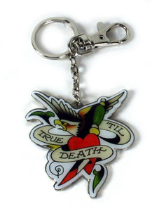 Ed Hardy True Til Death Keychain