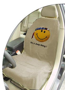 Jeep Tan Smiley Face Car Seat Towel Jeep Tan Smiley Face Car Seat Towel
