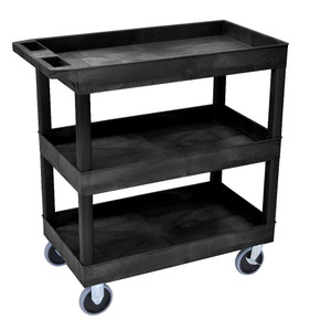 18 x 32 Heavy Duty Black Tub Cart 3 Shelves Model EC111HD-B 18 x 32 Heavy Duty Black Tub Cart 3 Shelves Model EC111HD-B