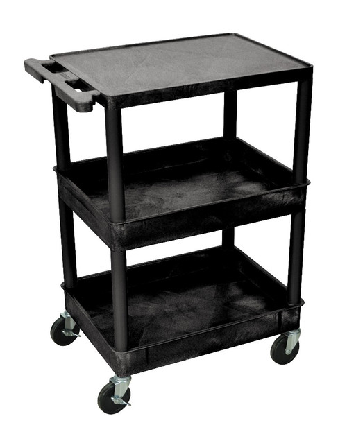 3 Shelf Cart W/Top Shelf Flat/Remaining Shelves Tub Item STC211-B