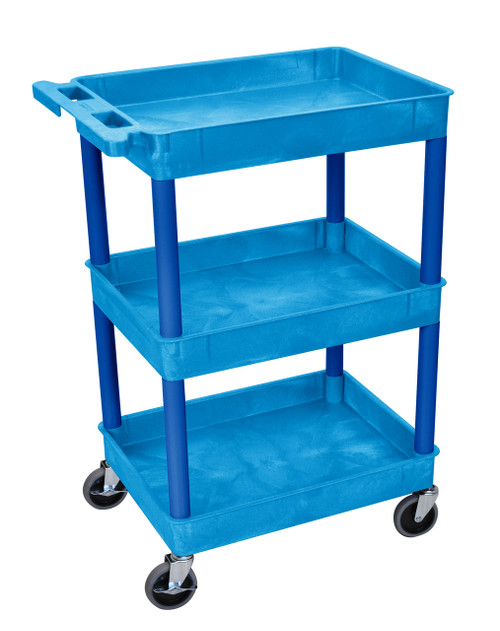 Blue 3 Shelf Tub Cart