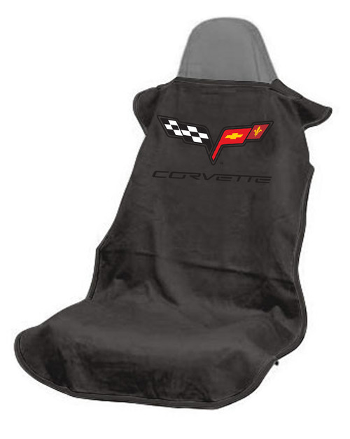 Corvette C6 Black Car Seat Towel