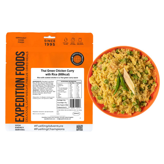 Thai Green Chicken Curry with Rice (High Energy Serving)