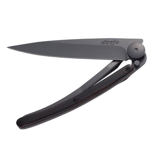37g Knife - Black/Ebony Wood