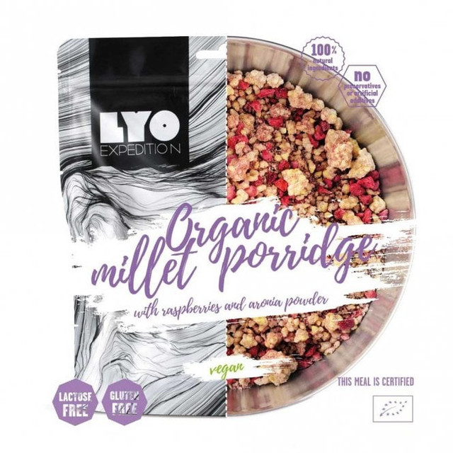 Expedition Organic Millet Porridge with Raspberries and Aronia Powder