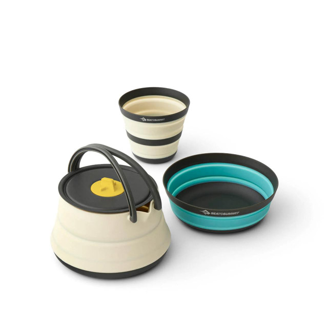 Sea to Summit Frontier UL Collapsible Kettle Cook Set - [3 Piece] 1.1L Kettle, Cup & Bowl 