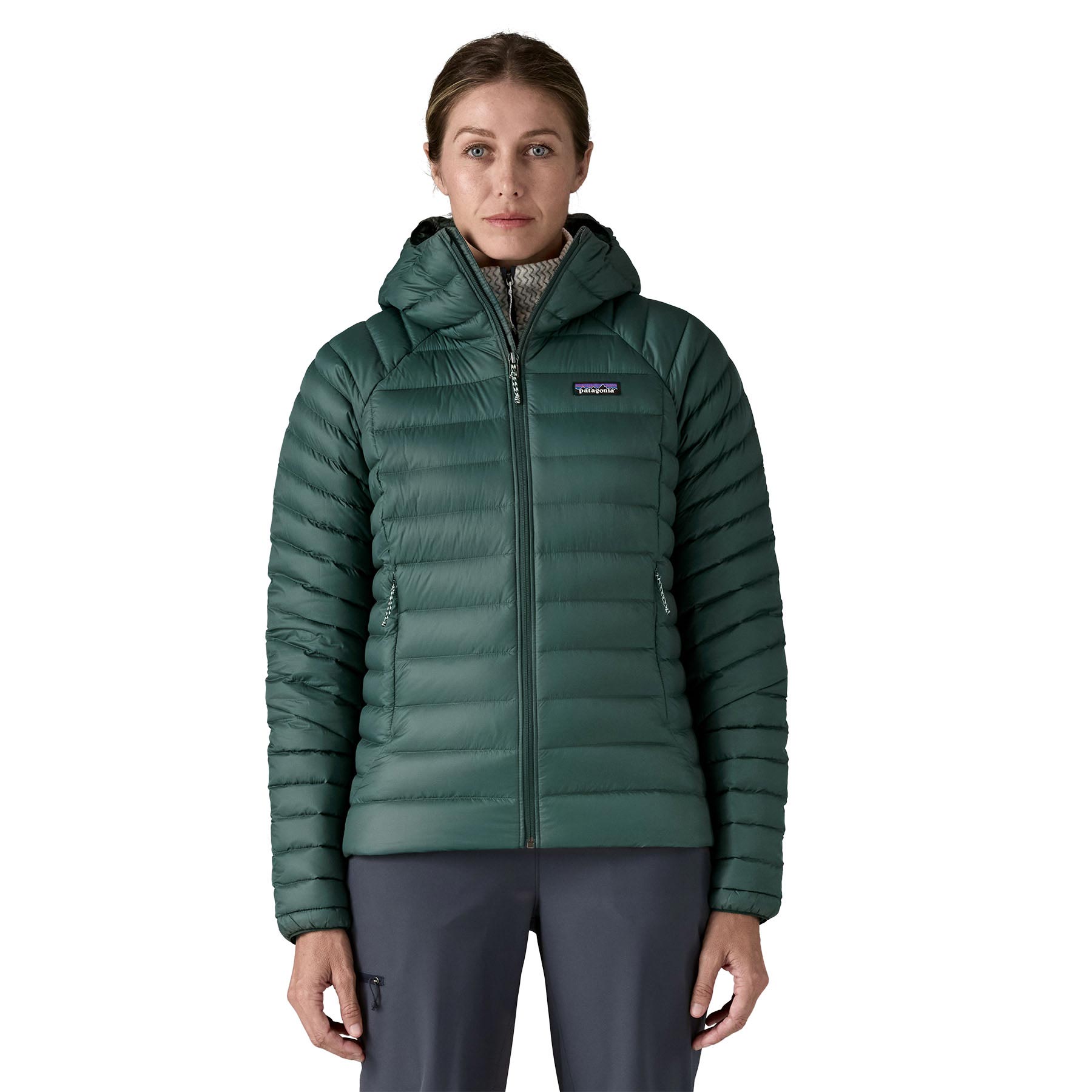 Patagonia Women's Patagonia Down Sweater Hoody Fluid Green - Main Image