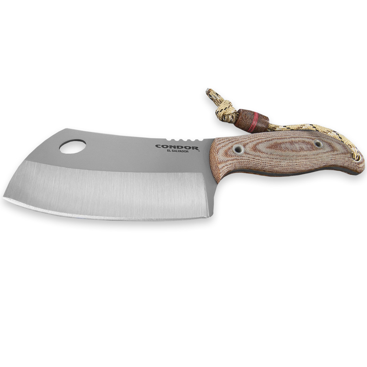 Condor Primal Cleaver – Fleischbeil Aus 1095er Stahl, Micarta-Griff, Mit Lederscheide, 20 Cm