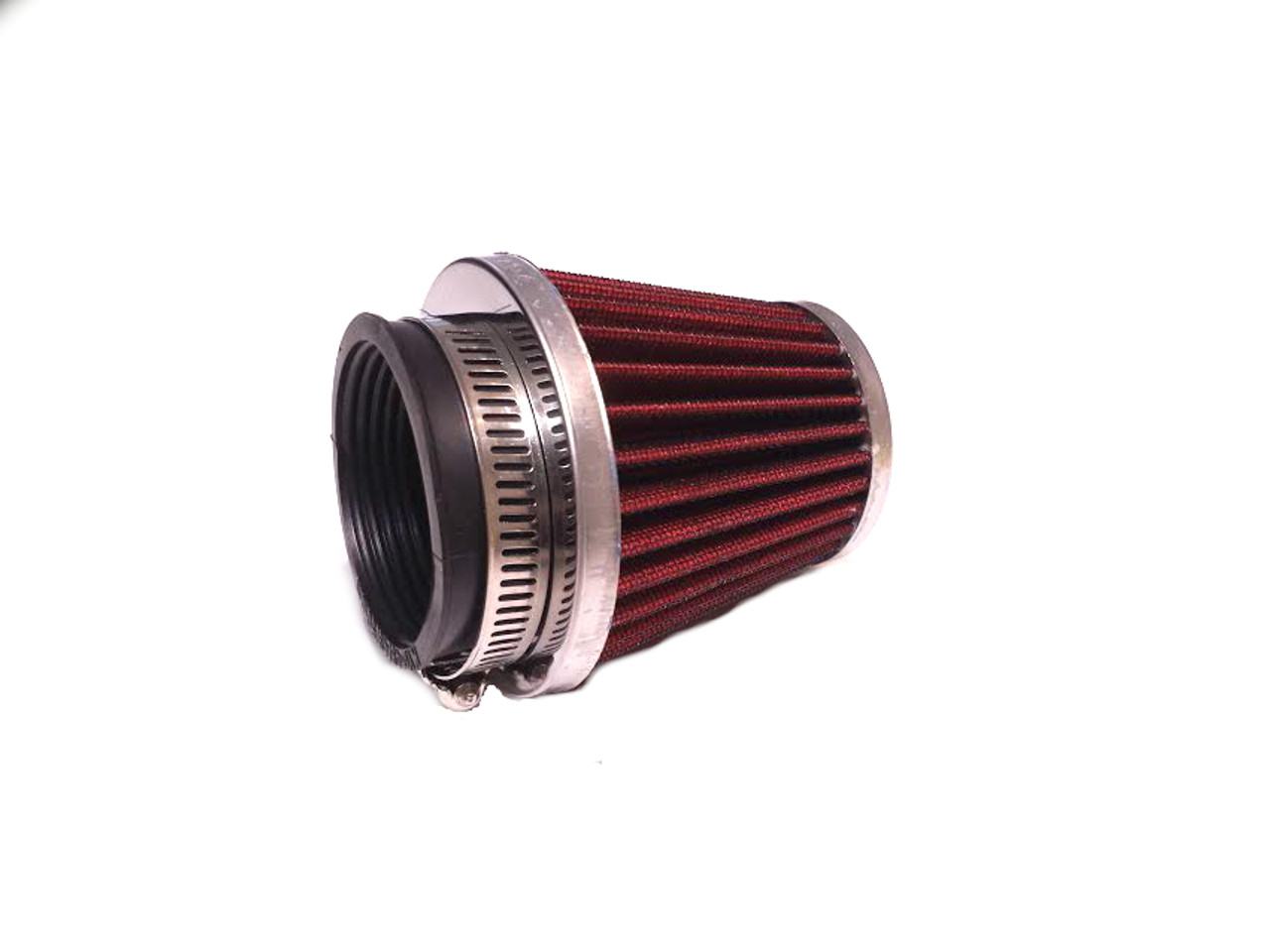 48mm Red and Chrome Metal Mesh Air Filter K&N Style